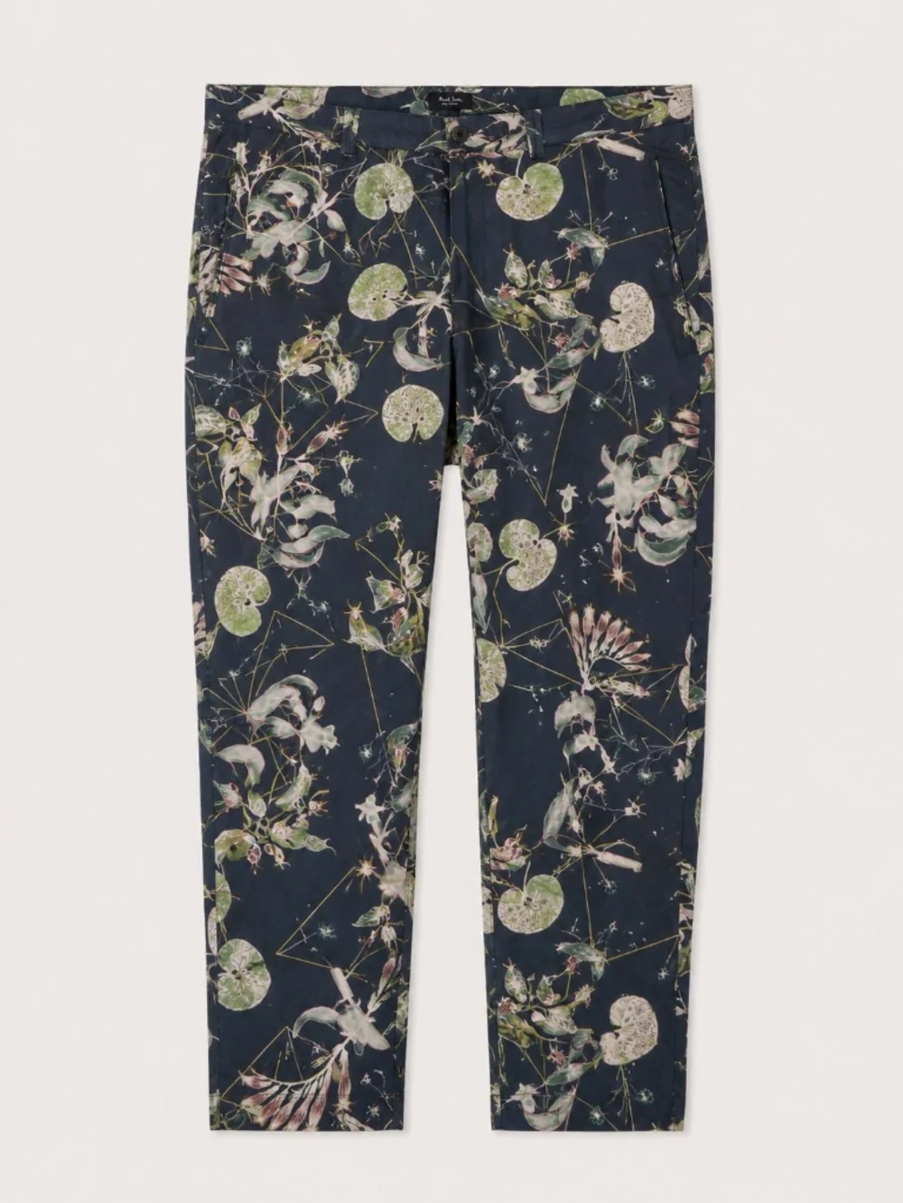 Paul Smith Jeans Floral Botanical Print Cotton Pants Navy SIZE 34 30 Inseam